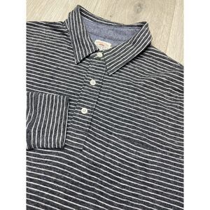 Faherty Shirt Mens Large Gray Movement Stripe‎ Polo Casual Soft Brushed Cotton
